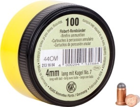 Патрон Флобера RWS Flobert Cartridges кал. 4 мм куля - ball №7 (свинцева кулька) (2131684)
