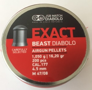 Пули пневматические JSB Diabolo Exact Beast 4,52 мм 1,05 грамма 200 шт/уп (546279-200)