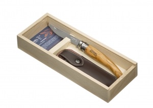 Нож складной Opinel Effile 10 Olivier (кожаный чехол, подарочная коробка) (001090)