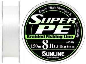 Шнур Sunline Super PE 150м (бел.) 0.128мм 6LB/3кг (1658.01.30)