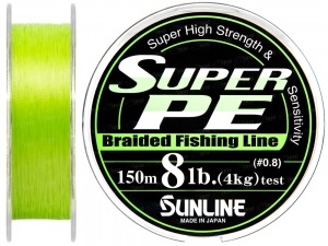 Шнур Sunline Super PE 150м (салат.) 0.148мм 8LB/4кг (1658.01.35)