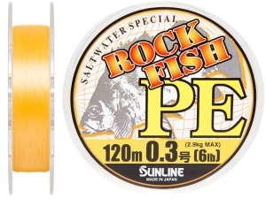Шнур Sunline ROCK FISH PE 120м #0.3/0.09мм 6LB/2.9кг (1658.01.40)
