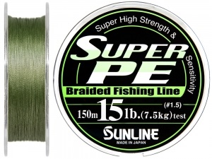 Шнур Sunline Super PE 150м 0,47мм 80Lb/40кг (темно-зеленый) (1658.04.70)