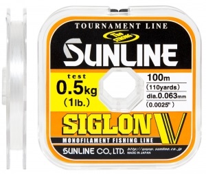 Леска Sunline Siglon V 100м #0.15/0.063мм 0,5кг (1658.04.94)