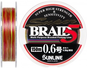 Шнур Sunline Super Braid 5 150m #0.6/0.128мм 4кг (1658.05.53)