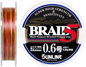 Шнур Sunline Super Braid 5 200m #0.6/0.128мм 4кг (1658.05.82)