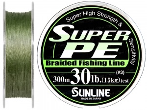 Шнур Sunline Super PE 300м 0,285мм 30Lb/15кг (темно-зеленый) (1658.08.04)