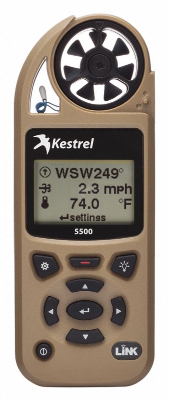 Портативна метеостанція Kestrel 5500 Weather Meter Bluetooth с флюгером (0855LVTAN) — купити в Україні | Приціл