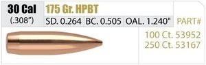 Пуля Nosler Custom Competition HPBT .30 175 гр/11.34 грамм 100 шт. (13-53952)