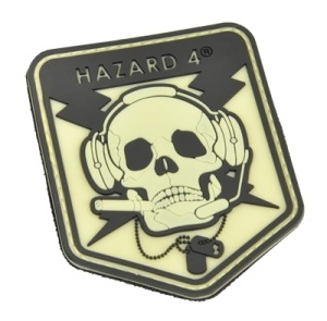 Нашивка на липучке Hazard 4 SpecOp Skull светящяяся черная (PAT-OPSK-YLO)