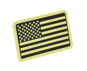Нашивка на липучке Hazard 4 USA Flag на левую руку светящяяся черная (PAT-USA-L-YLO)