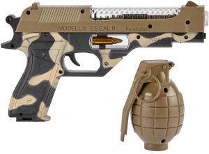 Пистолет свето-звуковой ZIPP Toys Desert Eagle в наборе с гранатой камуфляж/коричневый (814Y)