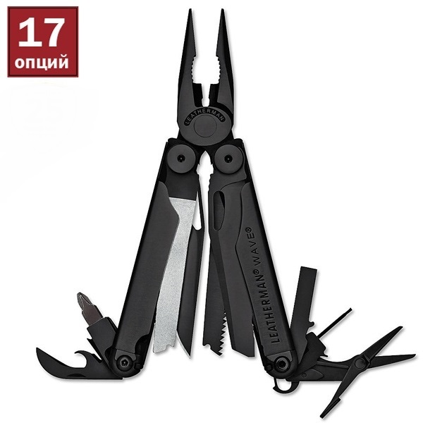 Мультиінструмент LEATHERMAN Wave-Black чохол MOLLE в коробці (831331A) — купити в Україні | Приціл