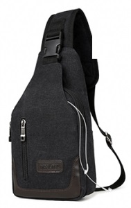 Рюкзак з одного лямкою Denater Black з гаманцем (DENLBLK-K)