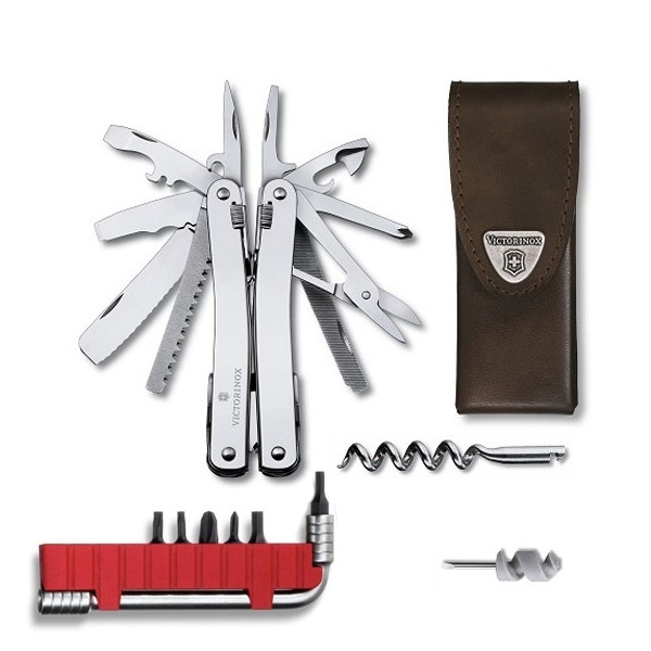 Мультитул Victorinox SwissTool Spirit Plus в шкіряному чохлі (3.0238.L) — купити в Україні | Приціл