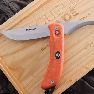 Нож складной Ganzo G802 с двойным лезвием оранжевый (G802-OR)