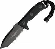 Нож с фиксированным клинком Microtech Currahee T/E Black Partial Serrated (103-2BL)