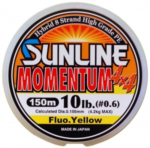 Шнур Sunline Momentum 4x4 150м 0.156мм 10Lb / 4,2кг (1658.44.00)