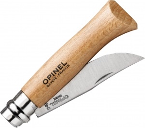 Нож складной Opinel №08 Inox (с кожаным чехлом) (001193)