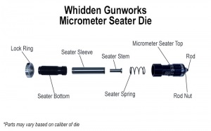 Толкатель для посадочной матрицы Whidden Gunworks Seater Stems Long 1.6 OAL Nominal (6.5mm-Hornady 147/140 ELD-M)