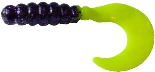 Силікон Big Bite Baits Fat Grub 2 Purple Glitter / Opaque Chartreuse 10 шт. (1838.02.37) — купити в Україні | Приціл