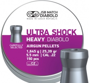 Кулі пневматичні JSB Heavy Ultra Shock 5,52 мм 1,645 грама 150 шт / уп (546228-150)