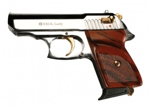 Стартовый пистолет EKOL LADY 9 мм (сатин с позолотой) (14200010)