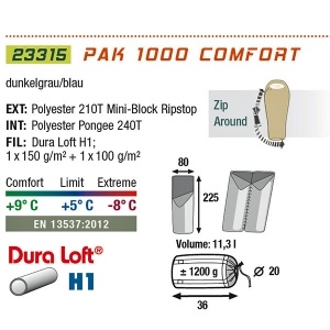Спальный мешок High Peak Pak 1000 Comfort (921750)