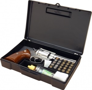 Кейс MTM Handgun Storage Box 804 для пистолета/револьвера с отсеком под патроны (804-40)