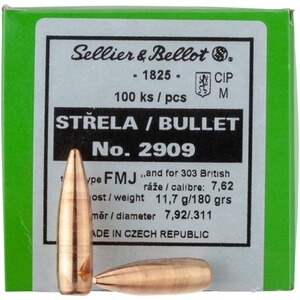 Пуля Sellier &amp; Bellot FMJ .311 180 grs /11.70 g (V338822)