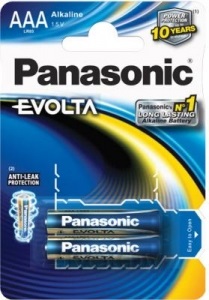 Батарейка Panasonic EVOLTA AАA BLI 2 ALKALINE (LR03EGE / 2BP)