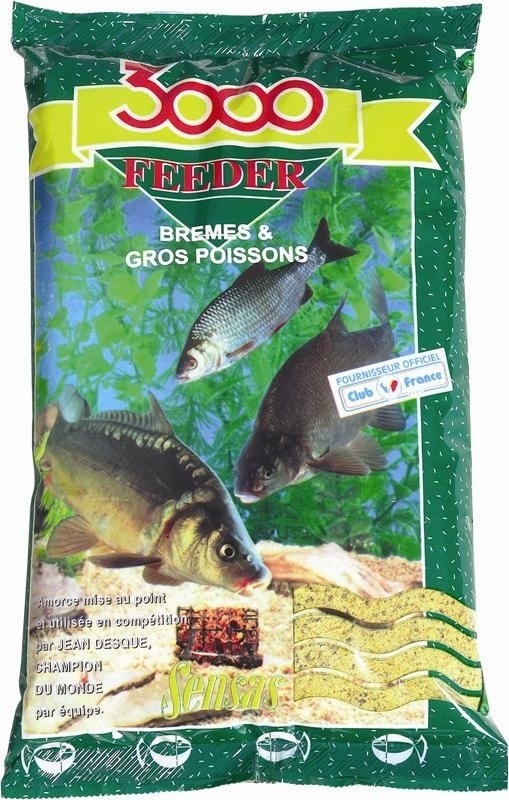 Прикормка Sensas 3000 FEEDER Bream &amp; Big Fish 1 кг (32.60.52) — купити в Україні | Приціл